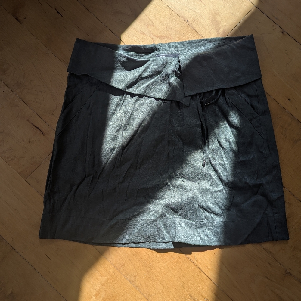 Elegant Grey/Blue Women's Linen Skirt
